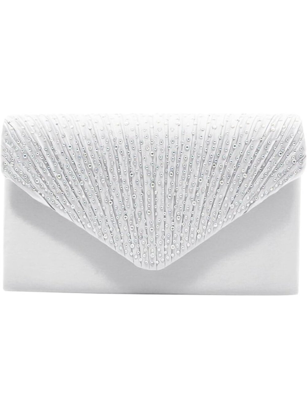 〽️ Women's White Bridal Wedding Purse Formal Clutch Bag Evening Handbag